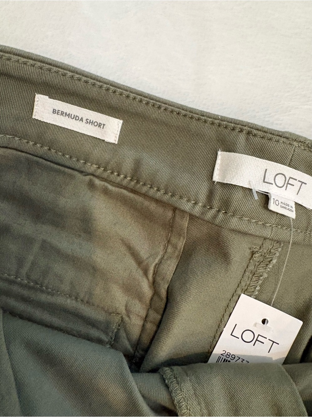 LOFT Olive Green Cuffed Bermuda Shorts - Picture 5 of 11